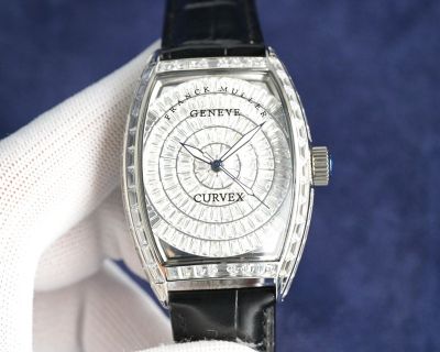 Franck Muller Cintree Curvex 43*53mm Citizen 8215 Movement White/Rose Gold Watch